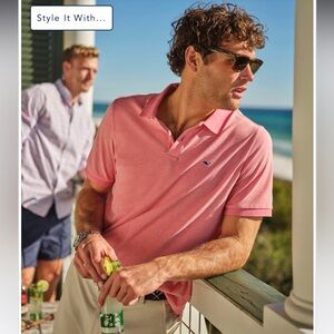 Men’s Vineyard Vines Edgartown Pique Polo Sz L in Lobster Reef